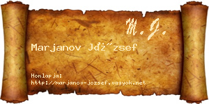 Marjanov József névjegykártya